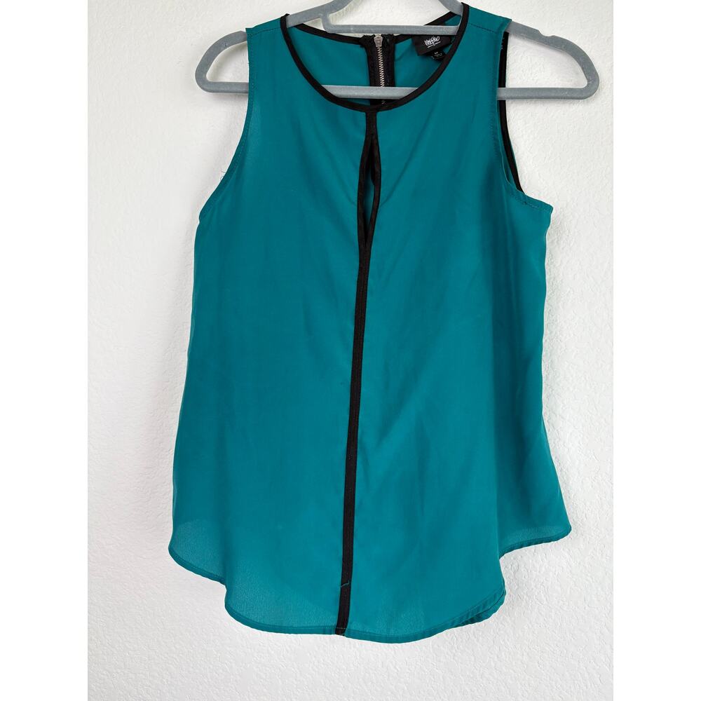 Mossimo Women Blouse Green Teal Size S/Petite Sleeveless Trendy Workwear Office